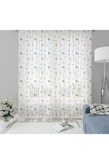 Evmila Children's Room Patterned Tulle Curtain