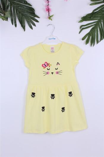 Cicitime Cat And Paw Embroidered Dress