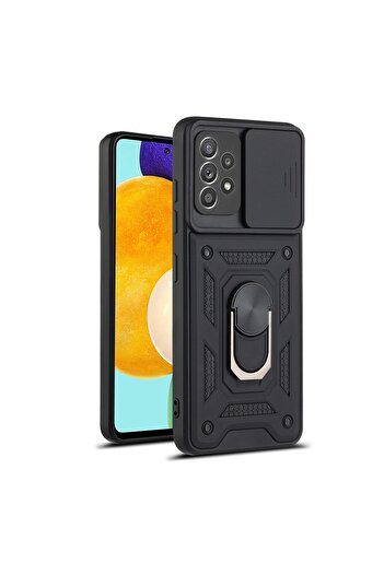 Fibaks Samsung galaxy a73 compatible case camera protected sliding ring armor military tank armored