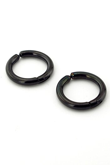 Solfera Compression Clamp Stainless Steel Hoop Men's Earrings E807