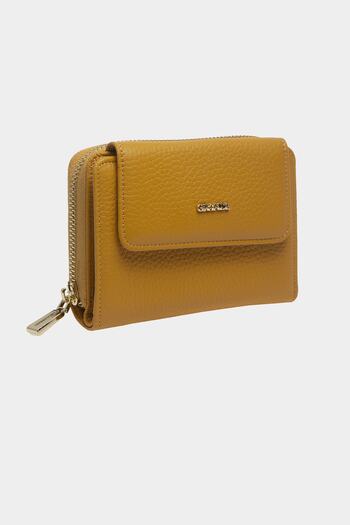 Grande 3802 Model - Genuine Leather Small Women's Wallet, Flother Yellow