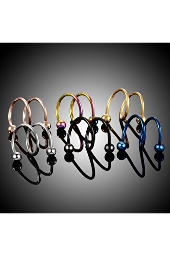 VipBT 6 Renkli  Spiral Orbital Helix Tragus Lobe 316L Cerrahi Çelik Kıkırdak Küpe Piercing Set