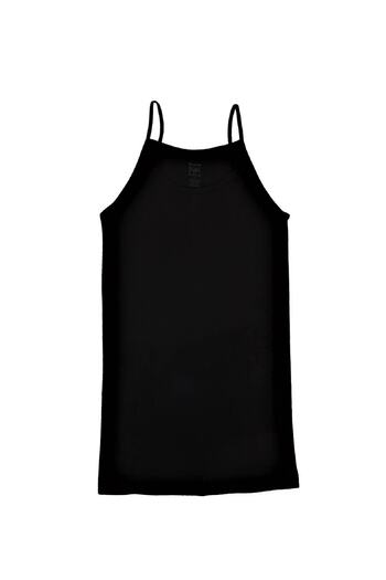 Tutku Women's Black Rope Strap Cotton Undershirt 3 Pieces