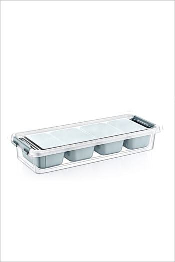 HOBBY LİFE 4 Compartment Shallow Storage Container Grand Organizer Box with Lock 101976