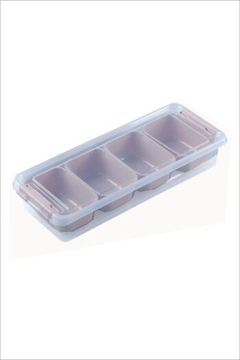 HOBBY LİFE 4 Compartment Shallow Storage Container Grand Organizer Box with Lock 101976