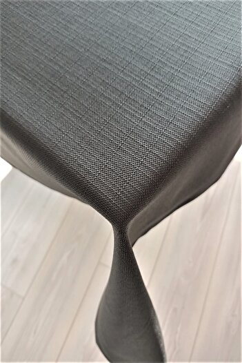 eno concept Linen Look Stain Resistant Anthracite Tablecloth