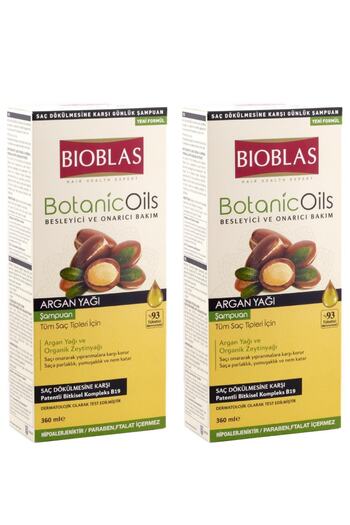 Bioblas Argan X 2 Pieces - 360 Ml Botanic Oils Shampoo