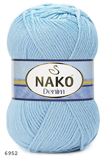 NAKO Denim 6952 Uçuk Mavi Cotton El Örgü İp 100 Gr.