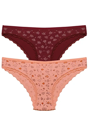Liona Women's Cotton Lace Edges Mixed 2-Pack Panties Set
