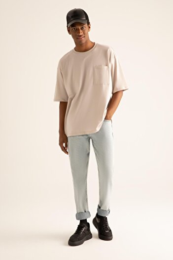 DeFacto Oversize Fit tričko s krátkým rukávem Crew Neck Basic