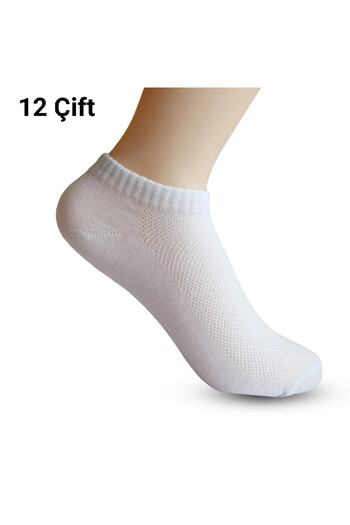 Önder 12 Pack White Cotton Washable Invisible Socks (36-40)