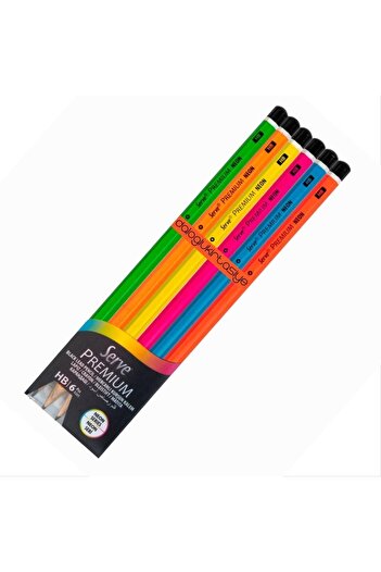 Serve Premium Lead Neon Colored Pencil Set of 6