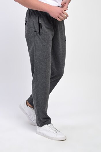 DYNAMO Men's Anthracite Large Size Sweatpants with Zipper Pockets 101-D-Bb
