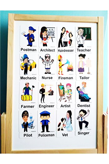 Okuling Magnetic English Word Cards Flashcards Professions / Jobs