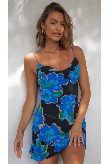 MAİ COLLECTİON Rochie Tilda albastră cu bretele