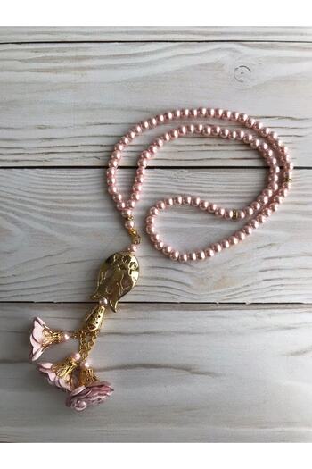 DuhaİslamiHediyelik Πολυτελές Guipure Shawl Luxury Rose Pearl Tasbih Dowry Bundle Home Concept