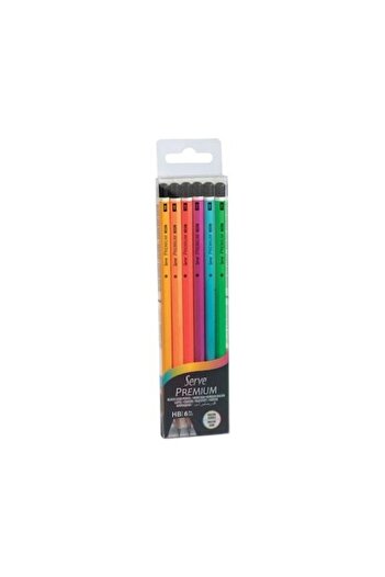 Serve Premium Lead Neon Colored Pencil Set of 6