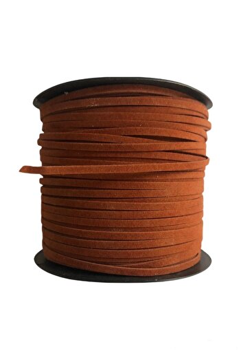 alfa tasarım atölyesi Δερμάτινη κορδέλα 3mm Tan Suede - Κολιέ με χάντρες προσευχής και βραχιόλι (3 μέτρα)