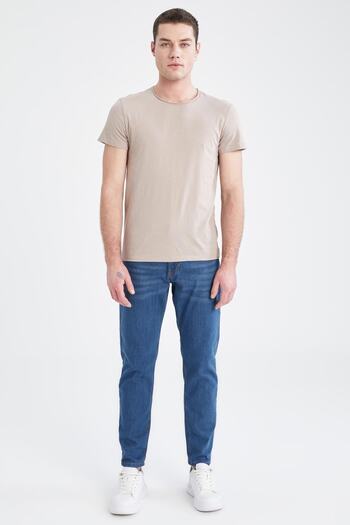 DeFacto Tricou de bază din bumbac cu mânecă scurtă, cu decolteu rotund