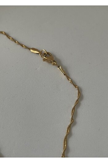 KİLİGİSTANBUL 60 Cm Gold Renk Unisex Çelik Ince Burgu Kolye