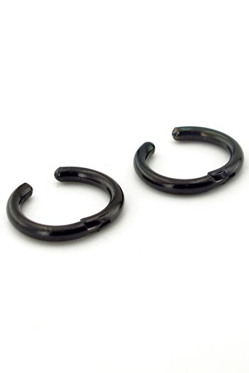 Solfera Compression Clamp Stainless Steel Hoop Men's Earrings E807