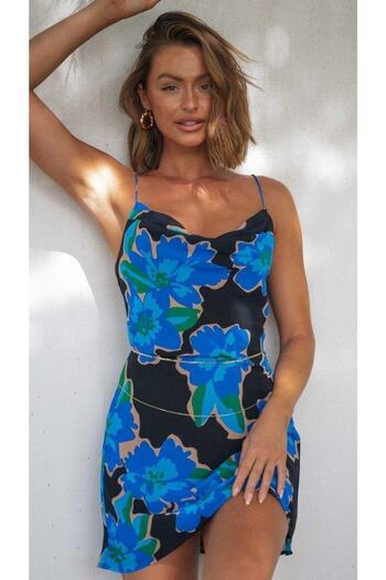 MAİ COLLECTİON Rochie Tilda albastră cu bretele