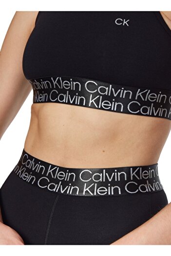 Calvin Klein 00Gws2K134Bae Round Neck Regular Fit Plain Black Women's Sports Bra