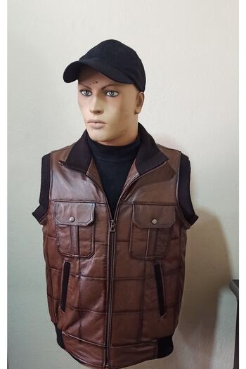 Savran Deri Knitwear Tan Vest