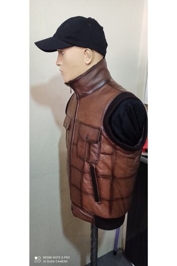Savran Deri Knitwear Tan Vest