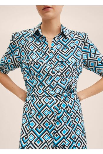 MANGO Woman Patterned Shirt Dress