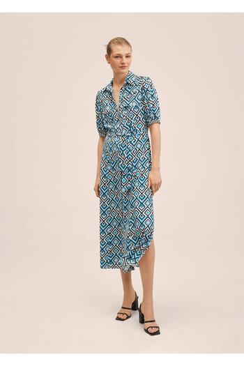 MANGO Woman Patterned Shirt Dress