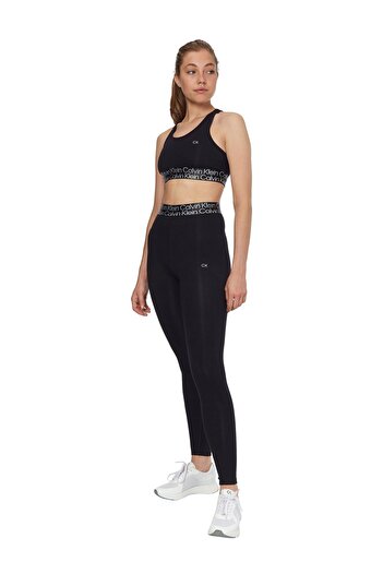 Calvin Klein 00Gws2K134Bae Round Neck Regular Fit Plain Black Women's Sports Bra