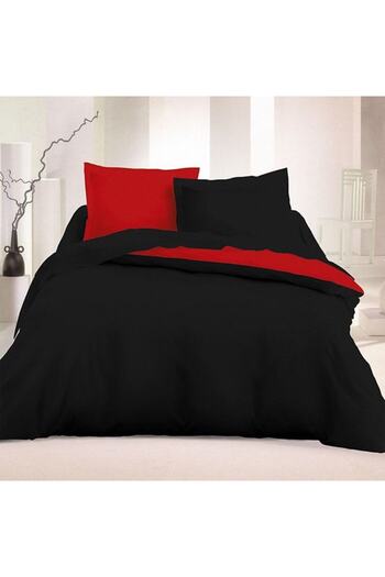Mulberry Duvet Cover Set Sheet Elastic Double Sided Double 200x220 - Black Red