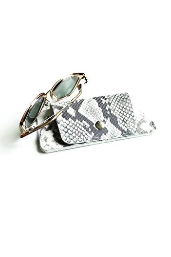 ViP GiFT Glasses Case Glasses Container Genuine Leather Snake