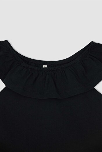 DeFacto Girl's Regular Fit Flounced Cotton Undershirt