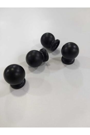 ARON Marble Button Handle Matte Black Furniture Cloakroom Drawer Cabinet Handle Single Hole