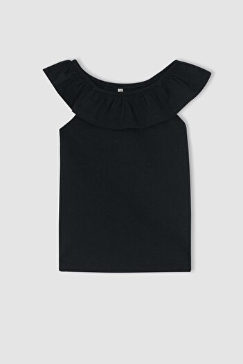 DeFacto Girl's Regular Fit Flounced Cotton Undershirt