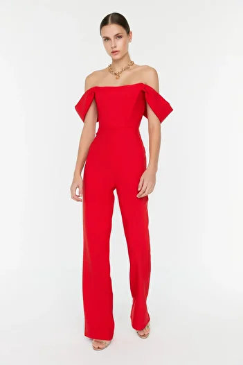 Trendyol Collection Kostým červený tkaný overal - TPRSS22TU0070