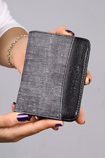 Polo Air Men's Denim Patterned Sports Wallet Gray