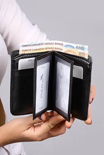 Polo Air Men's Denim Patterned Sports Wallet Gray