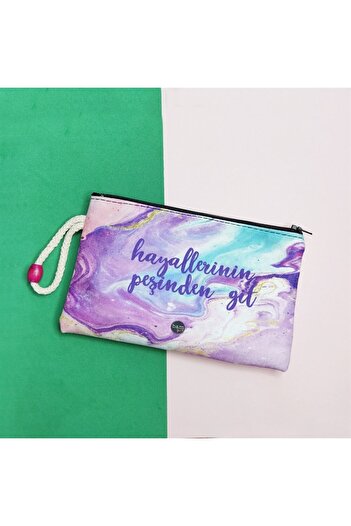 hediyeofisi Follow Your Dreams Designed Pen Holder Cloth Wallet