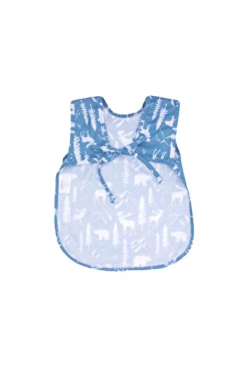 Modakids Deer Patterned Liquid Proof Unisex 2-5 Years Old Children's Clothing Feeding, Cooking and Activity Apron