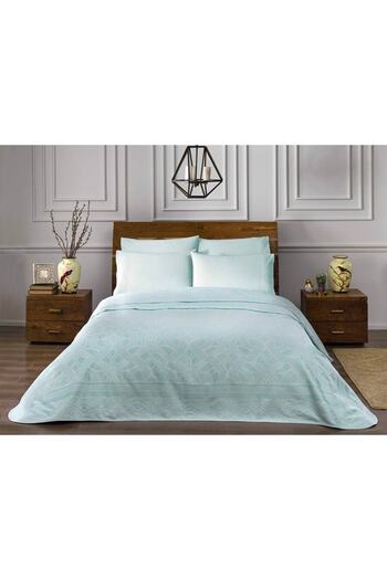 Taç Salice Jacquard Double Pique Set Turquoise