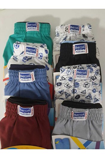 Berrak Boy's Boxer Combed Cotton 8 Pack