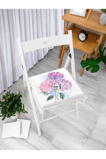 Realhomes Special Design Digital Printed Modern Zippered Chair Cushion with Hydrangea Flower Figure