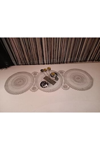 Kardelen 37x110cm Knitted Corded Living Room Coffee Table Cover, Kitchen Table Cloth / Runner / Ranir