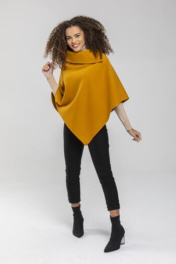 Pitti Women's Yellow Mustard Poncho 70257