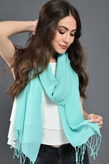 Dosimira Women's Aqua Green Modal Cotton Scarf 45x195 cm