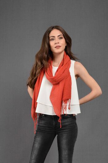 Dosimira Women's Pomegranate Flower Modal Cotton Scarf 45x195 cm