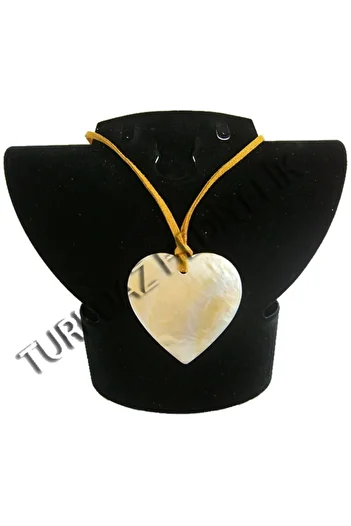 evinizdeki okyanus esintisi turkuaz hediyelik Mother of Pearl Shell Necklace - Yellow Heart